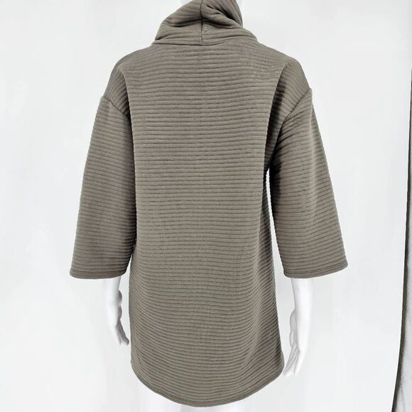 Zara Textured Turtleneck Taupe Sweater Dress S - Picture 2 of 4